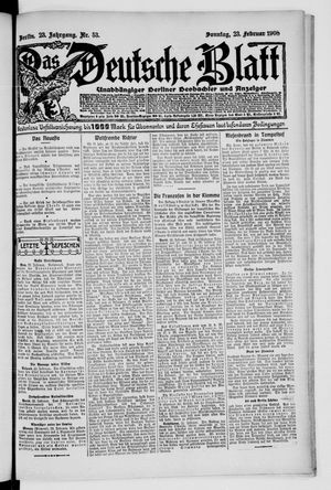 Das deutsche Blatt vom 23.02.1908