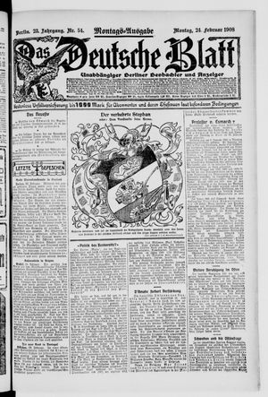 Das deutsche Blatt vom 24.02.1908