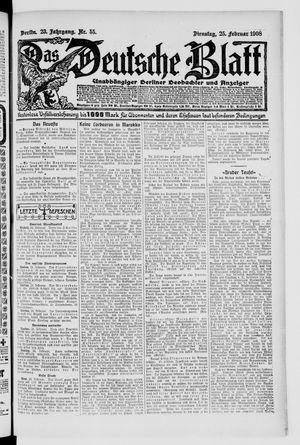 Das deutsche Blatt on Feb 25, 1908