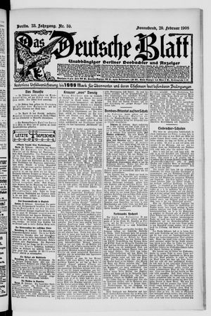 Das deutsche Blatt vom 29.02.1908