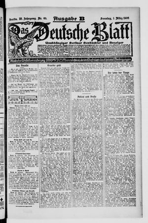 Das deutsche Blatt vom 01.03.1908