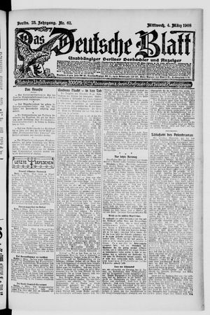 Das deutsche Blatt vom 04.03.1908