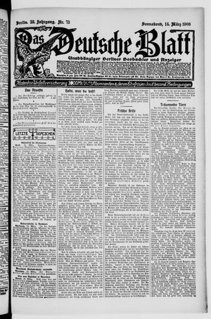 Das deutsche Blatt on Mar 14, 1908