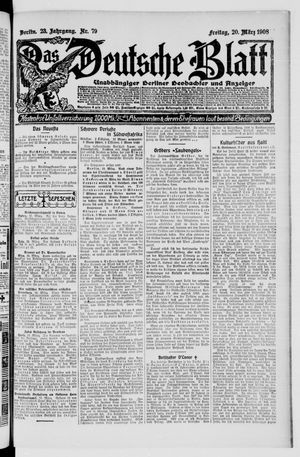 Das deutsche Blatt vom 20.03.1908
