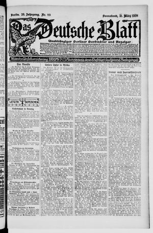 Das deutsche Blatt vom 21.03.1908