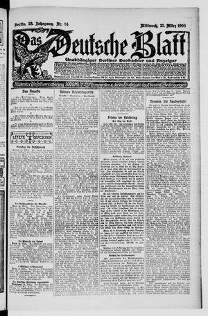 Das deutsche Blatt vom 25.03.1908