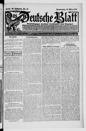 Das deutsche Blatt vom 26.03.1908