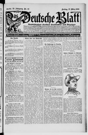 Das deutsche Blatt vom 27.03.1908