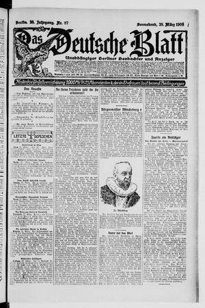 Das deutsche Blatt vom 28.03.1908