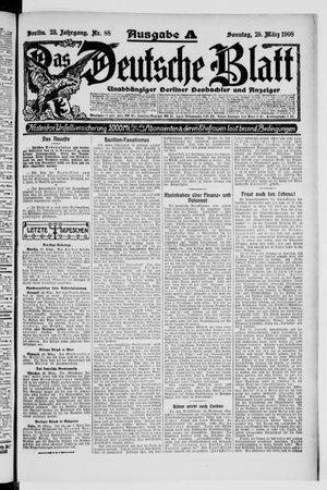 Das deutsche Blatt vom 29.03.1908
