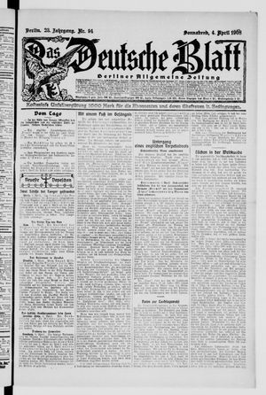 Das deutsche Blatt vom 04.04.1908