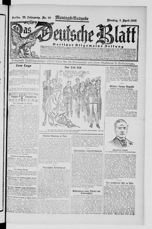 Das deutsche Blatt vom 06.04.1908