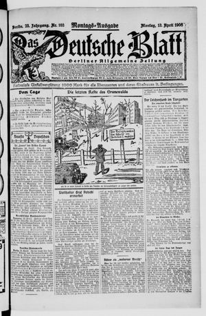 Das deutsche Blatt vom 13.04.1908
