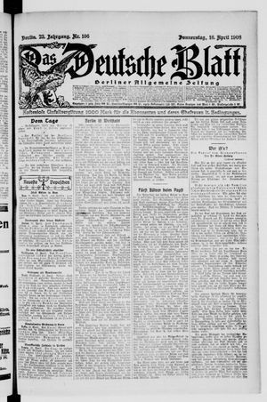 Das deutsche Blatt vom 16.04.1908