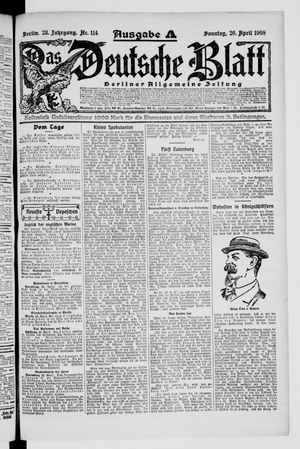 Das deutsche Blatt vom 26.04.1908