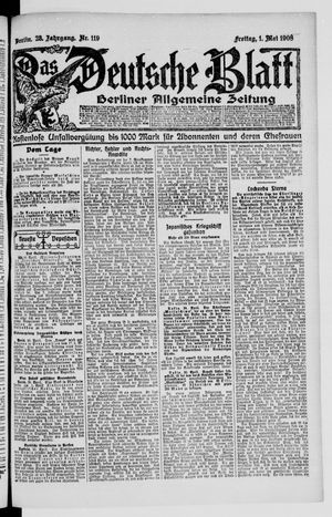 Das deutsche Blatt vom 01.05.1908