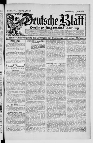 Das deutsche Blatt vom 02.05.1908