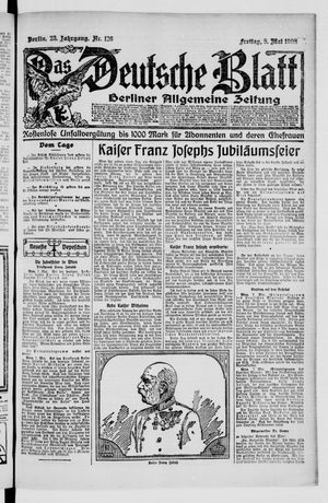 Das deutsche Blatt on May 8, 1908