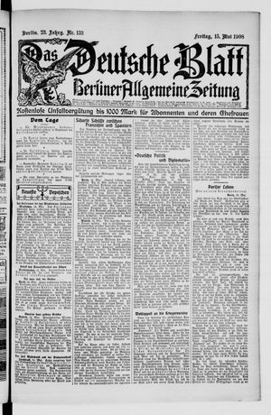 Das deutsche Blatt vom 15.05.1908