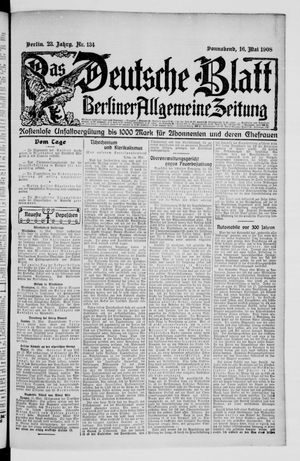 Das deutsche Blatt vom 16.05.1908
