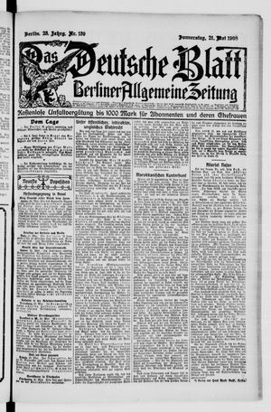 Das deutsche Blatt vom 21.05.1908