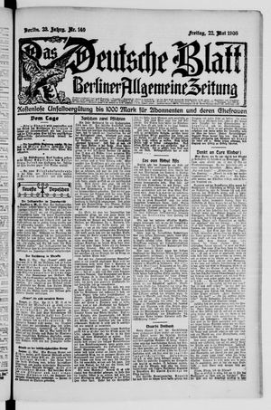 Das deutsche Blatt vom 22.05.1908