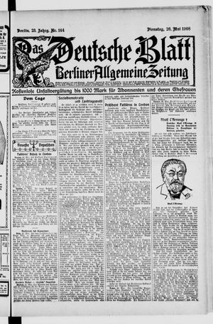 Das deutsche Blatt vom 26.05.1908