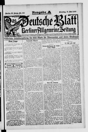 Das deutsche Blatt vom 31.05.1908