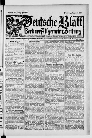 Das deutsche Blatt vom 02.06.1908