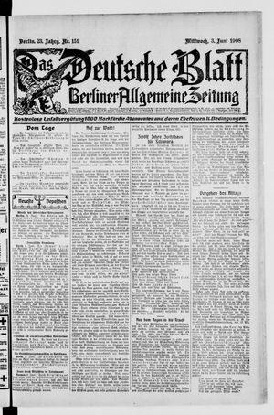 Das deutsche Blatt vom 03.06.1908