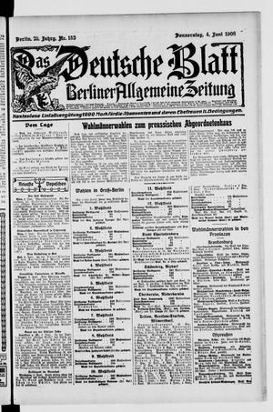 Das deutsche Blatt vom 04.06.1908