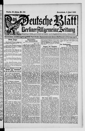 Das deutsche Blatt vom 06.06.1908