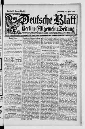 Das deutsche Blatt vom 10.06.1908