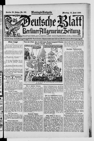 Das deutsche Blatt vom 15.06.1908