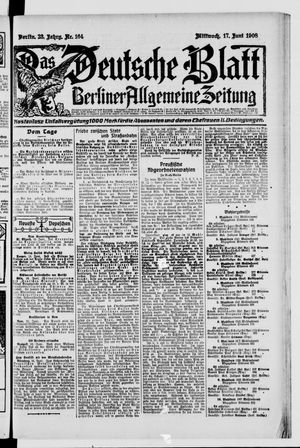 Das deutsche Blatt vom 17.06.1908