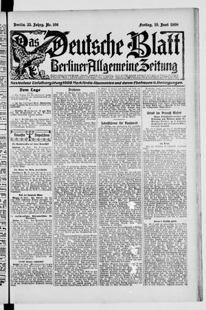 Das deutsche Blatt vom 19.06.1908