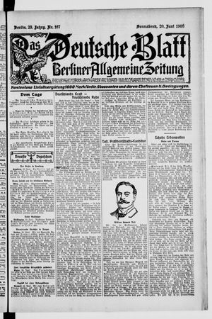 Das deutsche Blatt vom 20.06.1908