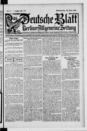 Das deutsche Blatt vom 25.06.1908