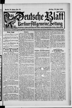 Das deutsche Blatt vom 26.06.1908