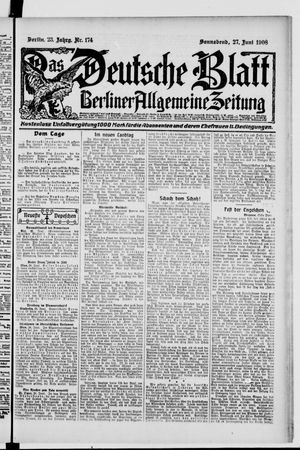 Das deutsche Blatt vom 27.06.1908