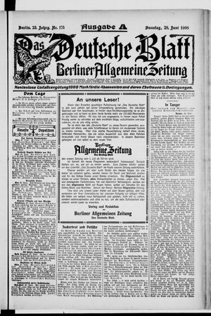 Das deutsche Blatt vom 28.06.1908
