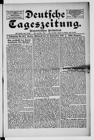 Deutsche Tageszeitung vom 12.09.1894