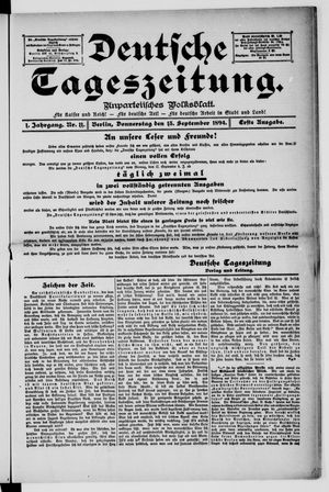 Deutsche Tageszeitung vom 13.09.1894