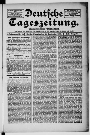 Deutsche Tageszeitung vom 18.09.1894