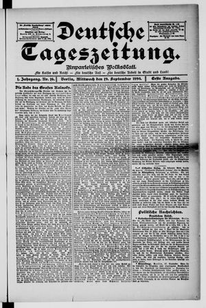Deutsche Tageszeitung vom 19.09.1894