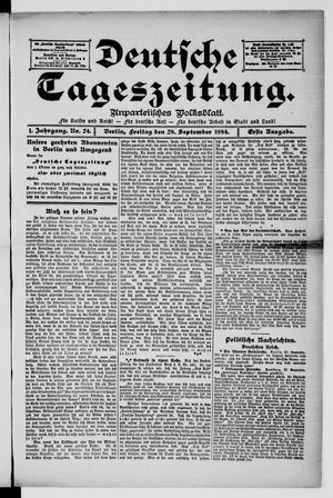 Deutsche Tageszeitung vom 28.09.1894