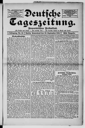Deutsche Tageszeitung vom 29.09.1894
