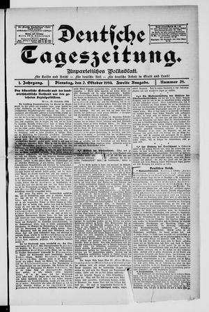 Deutsche Tageszeitung vom 02.10.1894