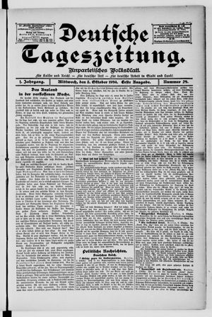 Deutsche Tageszeitung vom 03.10.1894