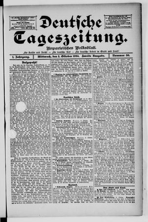 Deutsche Tageszeitung vom 03.10.1894